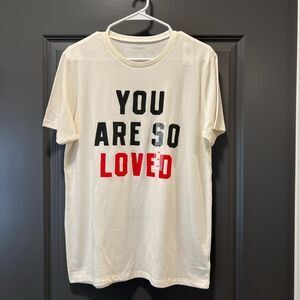 You Are So Loved off white tee Size M NWT